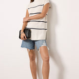 Etta Sweater - Ivory Navy Stripe