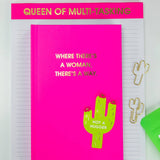Where There's A Woman There's A Way Journal - Bright Pink