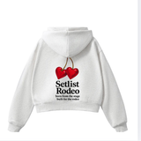 Cherry Heart Zip - White