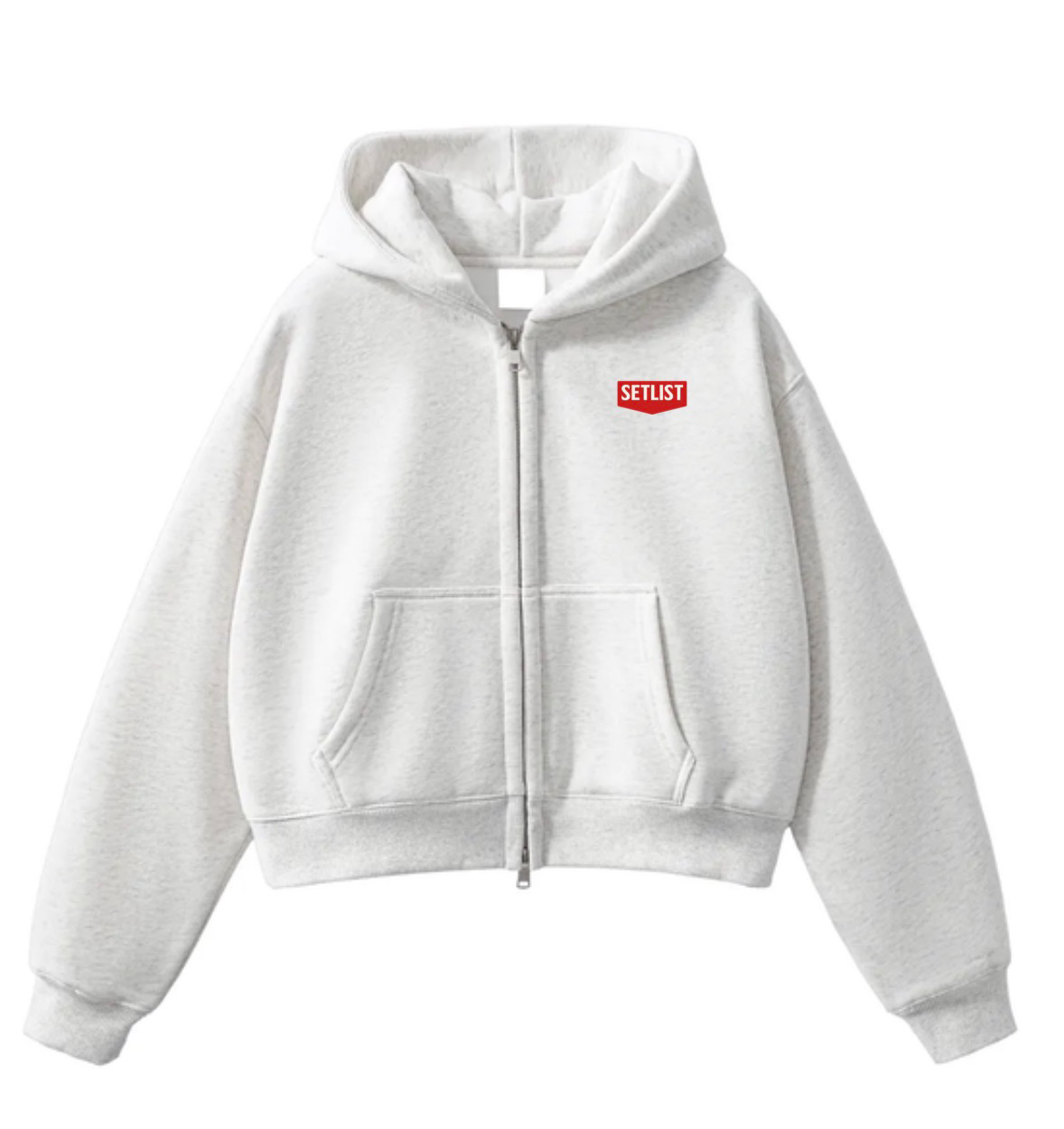 Cherry Heart Zip - White
