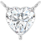 14K White Gold Lab-Grown Heart Diamond Necklace