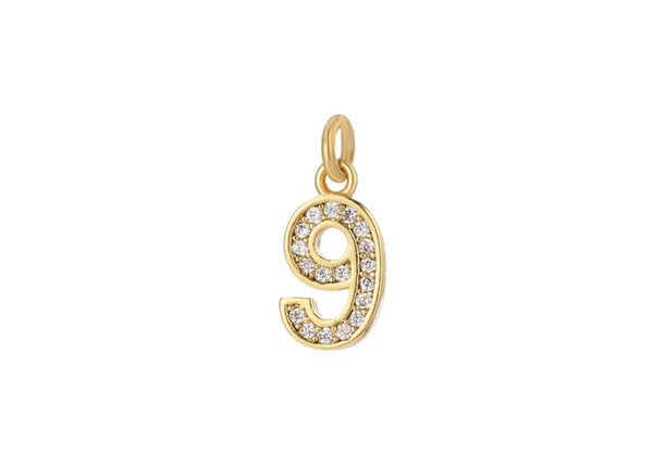 Mini Numbers Charm - 9
