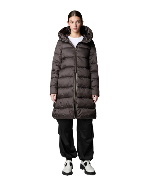 Lysa Hooded Coat - Brown/Black