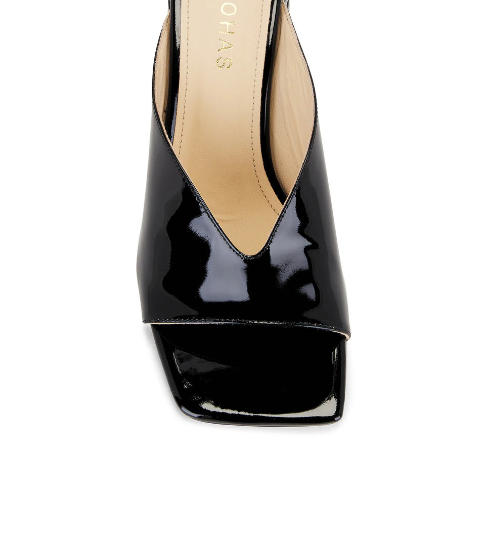 Tasha Leather Sandals- Plain Black