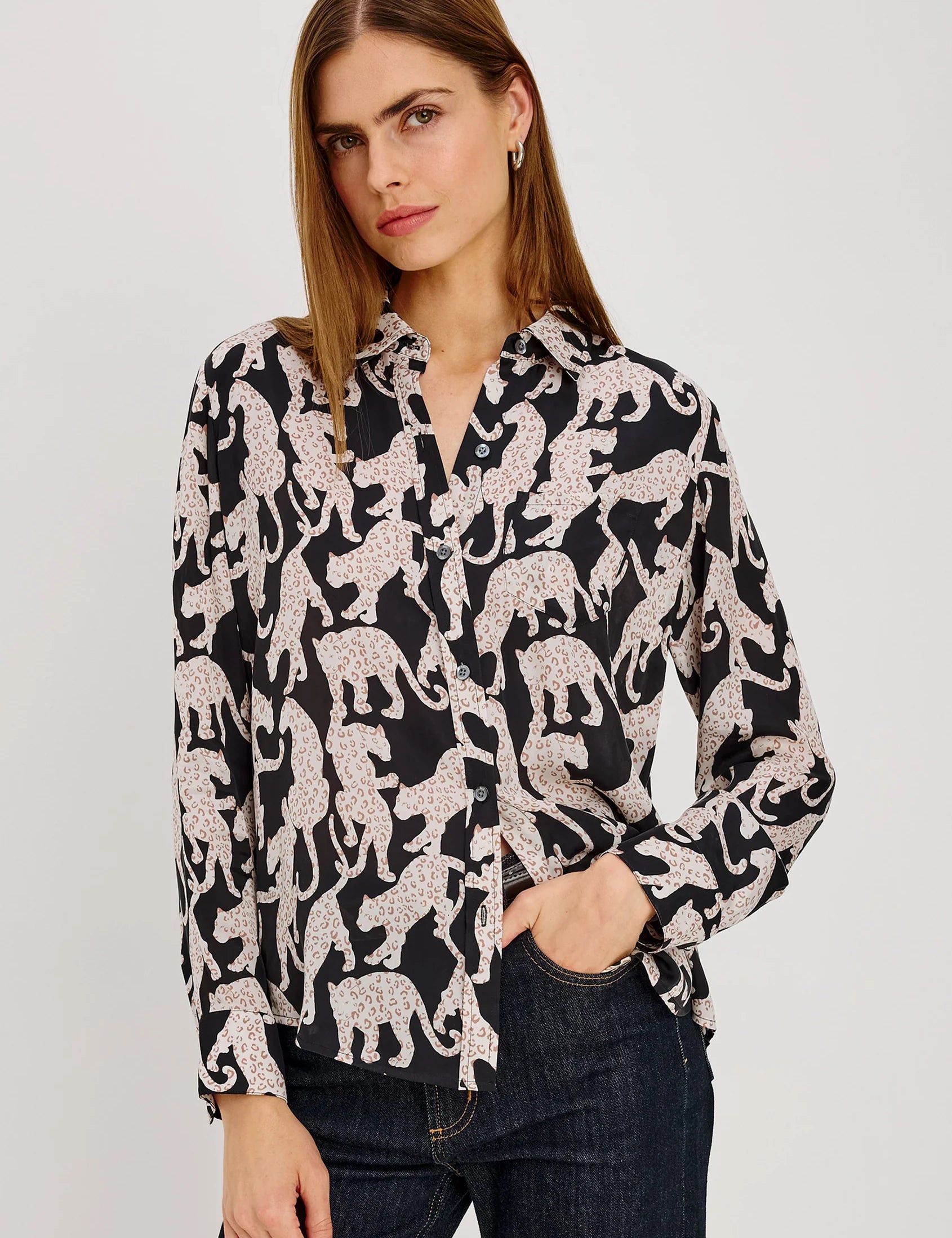 Alyssa Shirt- Onyx Jaguar
