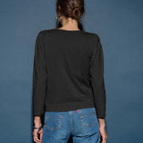 Amelie Envelope Neck Top - Jet Black