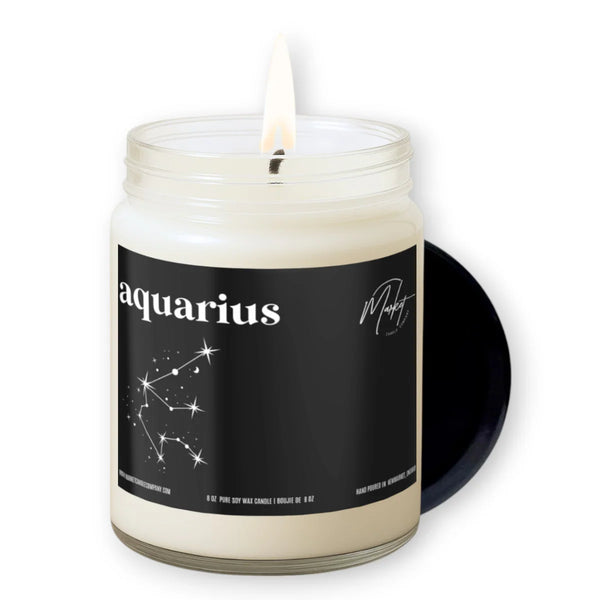 Aquarius Zodiac Candle