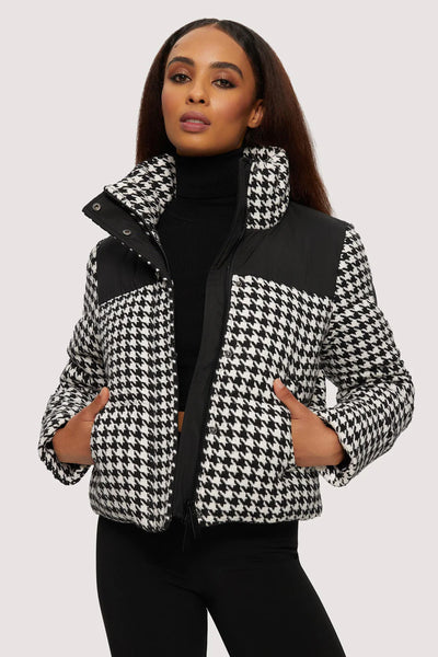 Augusta Cropped Puffer- Black & White