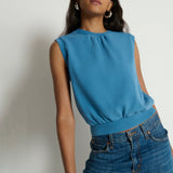 Billie Sleeveless Sweatshirt - Indigo