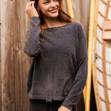 Cozy Chic Slouchy Pullover - Carbon