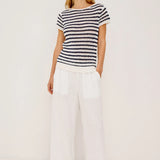 Cady Top - Ivory Indigo Stripe