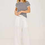 Cady Top - Ivory Indigo Stripe