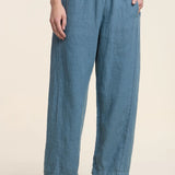 Celine Heavy Linen Pant - Hailstone