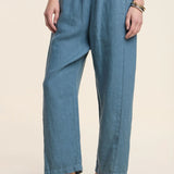 Celine Heavy Linen Pant - Hailstone