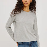 Cotton Cashmere LS Tee - Heather Grey