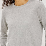 Cotton Cashmere LS Tee - Heather Grey