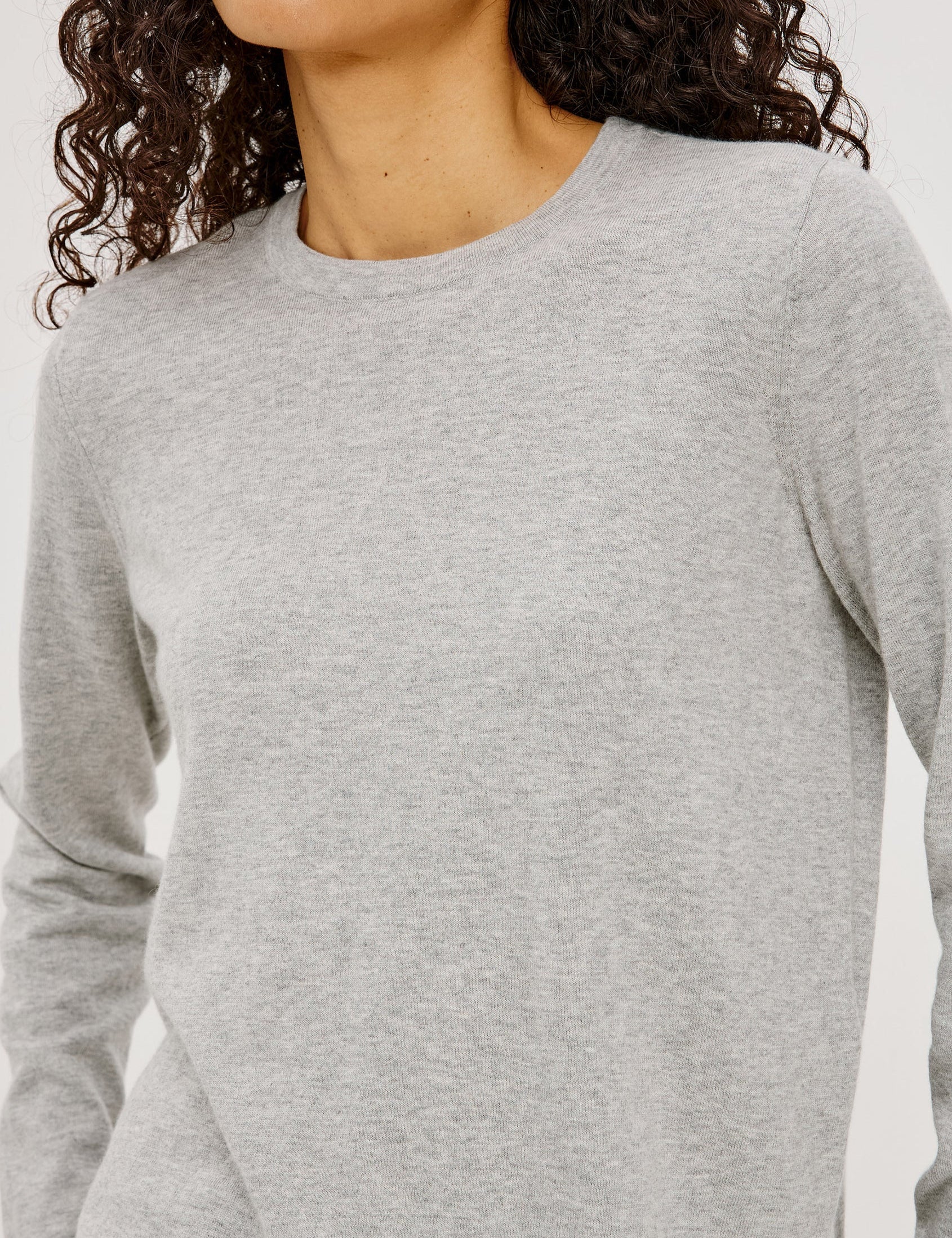 Cotton Cashmere LS Tee - Heather Grey