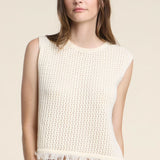 Cova Mesh Knit Top - Milk