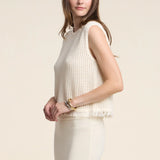 Cova Mesh Knit Top - Milk