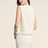 Cova Mesh Knit Top - Milk