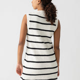 Life is Easy Sweater Dress - Chalk/ Black Stripe