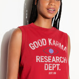 NEW Good Karma Crawford Crop Tank- Red Heart
