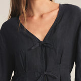 Martha Linen Top - Black