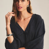 Martha Linen Top - Black