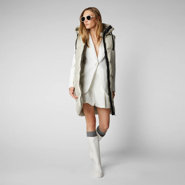 Iria Hooded Vest- Rainy Beige