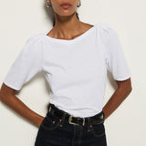 Deana Solid Envelope T-Shirt - White