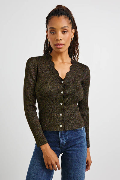 Dita Cardigan- Gold Lurex