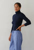The Baby Rib Turtleneck - Navy