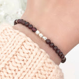 Dainty Strength Luxe Bracelet - Garnet