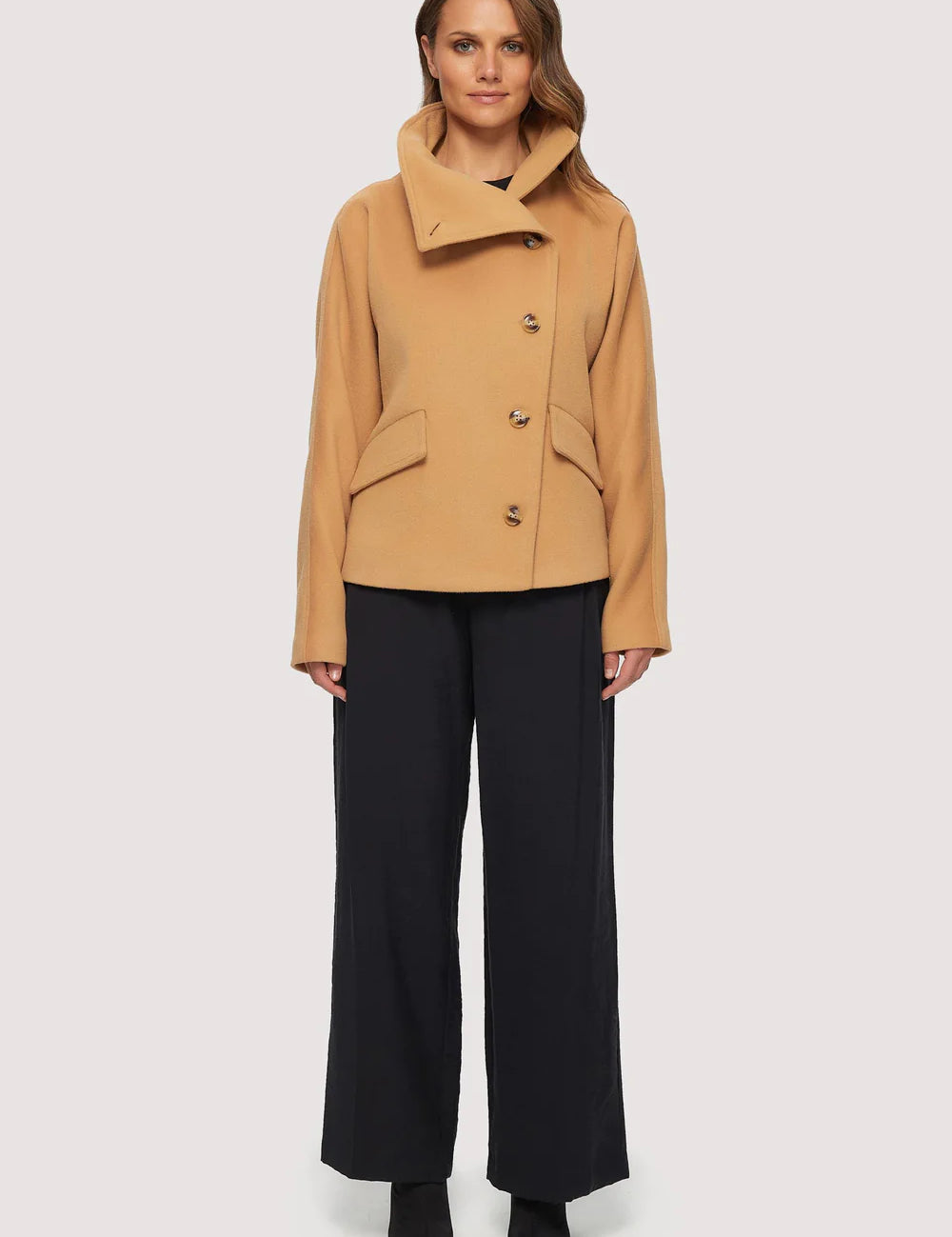 Elettra Vegan Wool Jacket- Camel