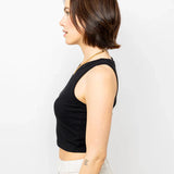 Harla Cotton Slub Top - Black