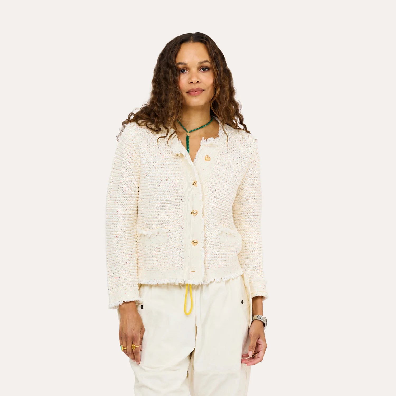 Fringe Beau-Lero Cardigan - Natural
