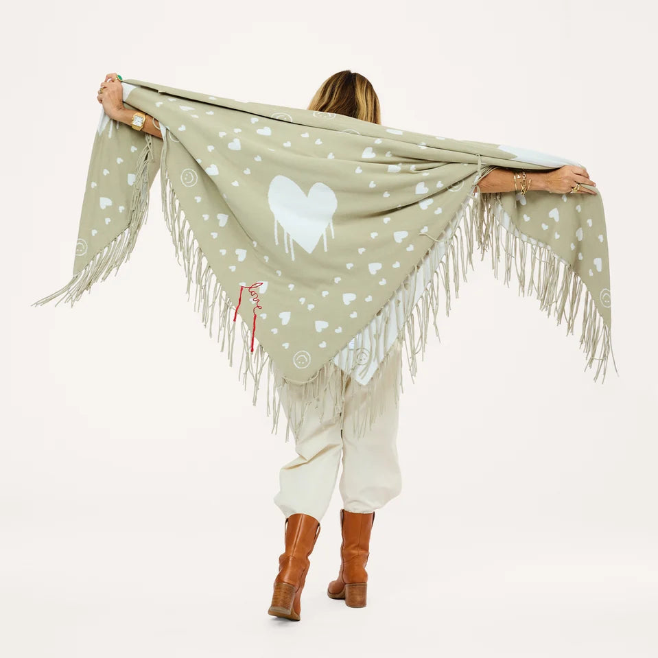 Imperfect Heart Poncho - Sage