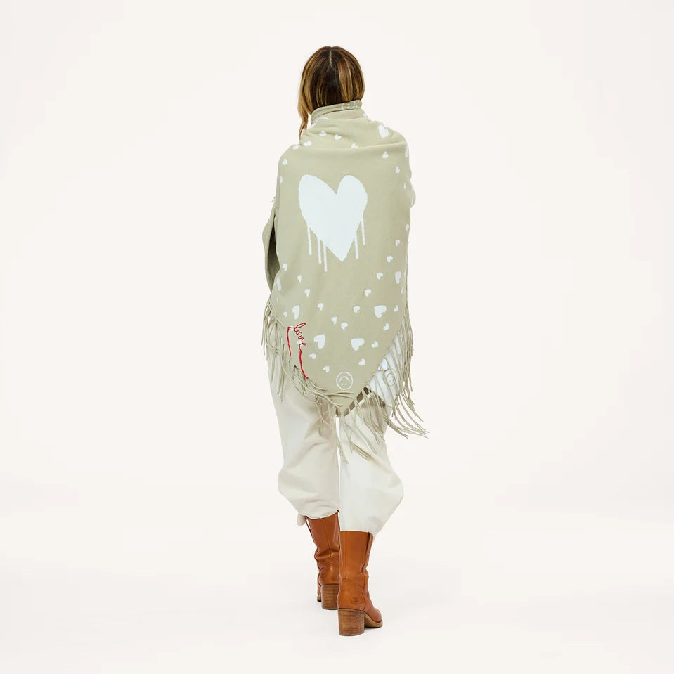 Imperfect Heart Poncho - Sage