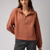 Shay Half Zip- Deep Rust
