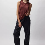 Practice Gratitude Double Twist Tank- Washed Burgundy