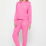 Sun Smiley Luna Sweatpant - Wildflower Pink