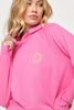 Sun Smiley Harper Crop Hoodie - Wildflower Pink