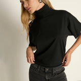 Fable Turtleneck Tee - Jet Black