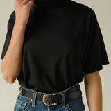 Fable Turtleneck Tee - Jet Black