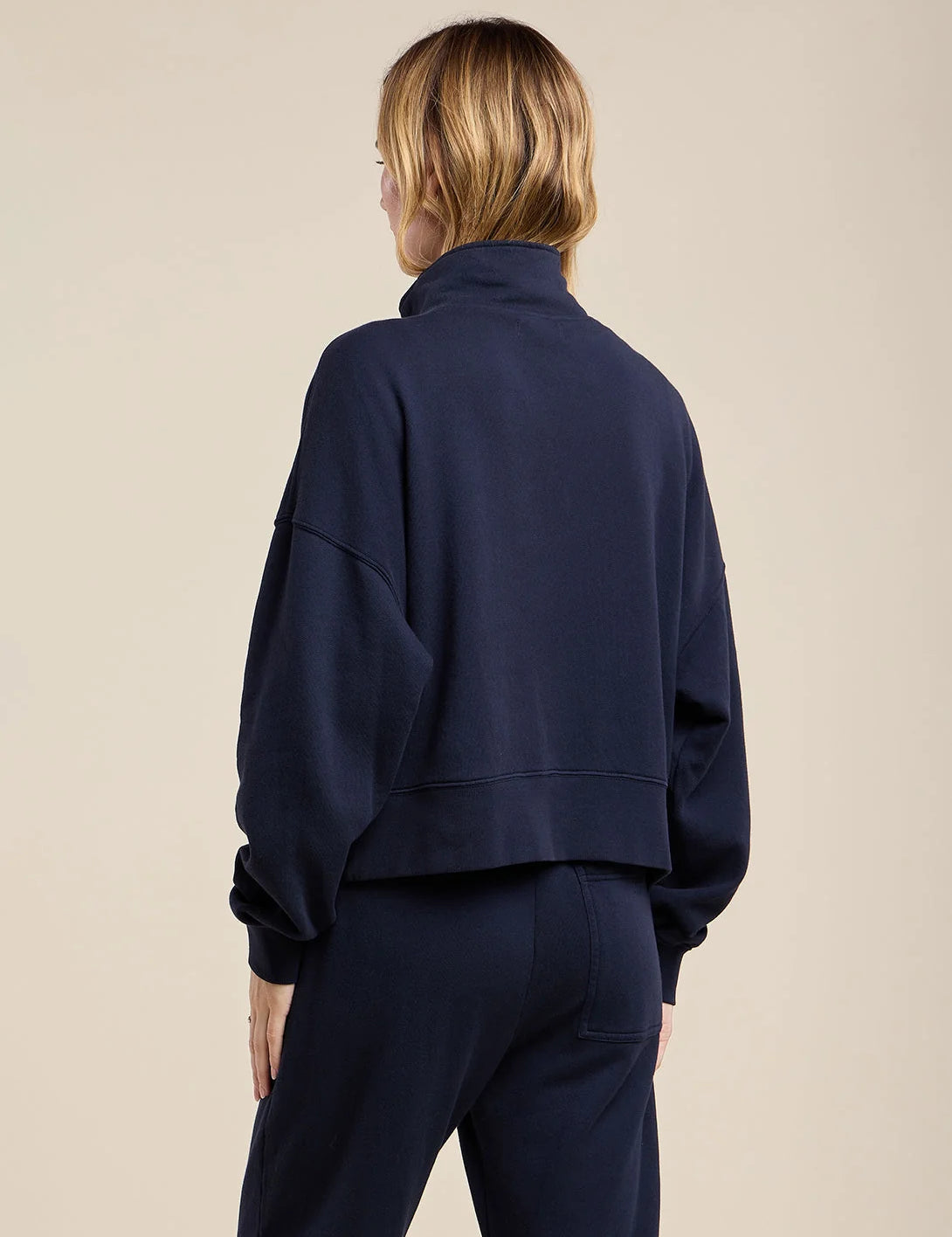 Fatima Fleece Sweater - Navy