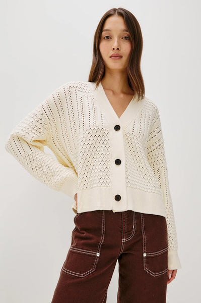 Geneva Cardigan -  Ivory Patchwork