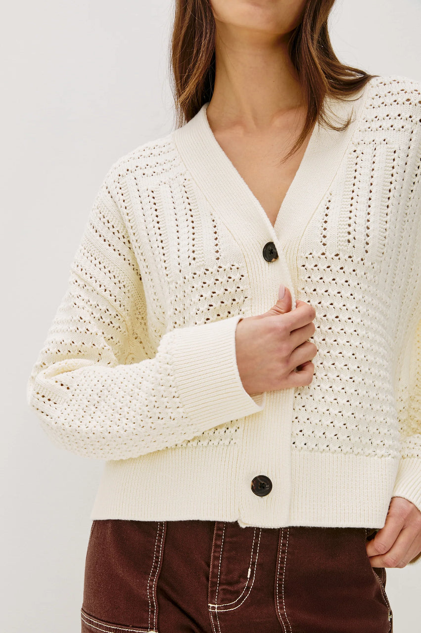 Geneva Cardigan -  Ivory Patchwork