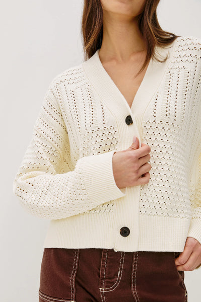 Geneva Cardigan -  Ivory Patchwork