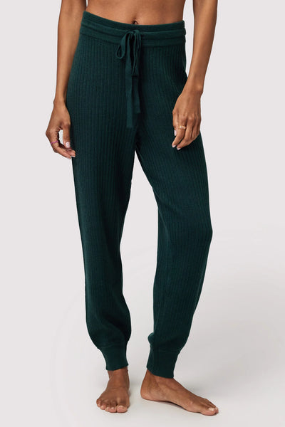 Luxe Essential Rib Jogger- Deep Forest