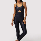 Wet Look Jumpsuit - Black